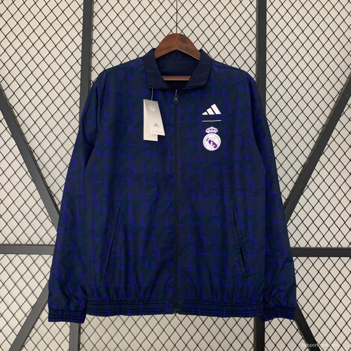 23/24 Real Madrid Navy Reversible Full Zipper Jacket