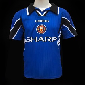 Retro 96/97 Manchester United Away Blue Jersey
