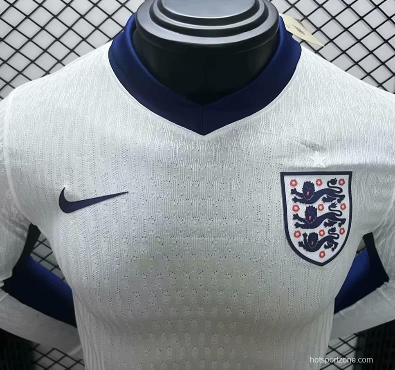 Player Version 2024 England Home Long Sleeve Jersey