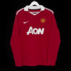Retro 10/11 Manchester United Home Long Sleeve Jersey