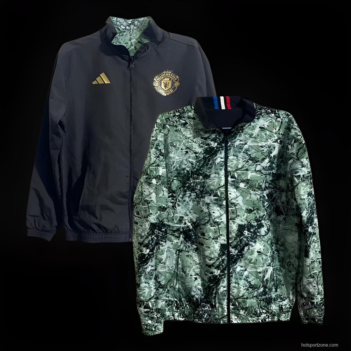 23/24 Manchester United Navy x Stone Roses Icon Reversible Full Zipper Jacket