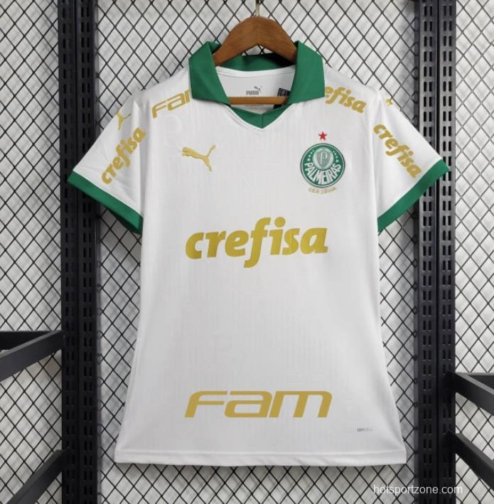 24/25 Women Palmeiras Away White Jersey + All Sponsors