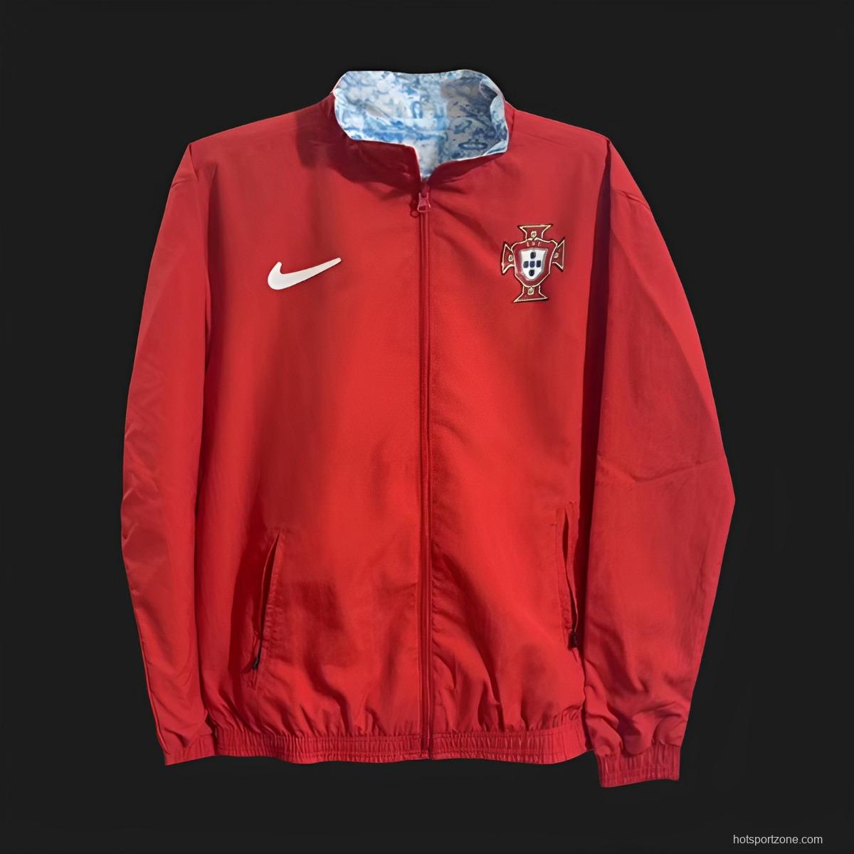 2024 Portugal Reversible Blue/Red Full Zipper Jacket