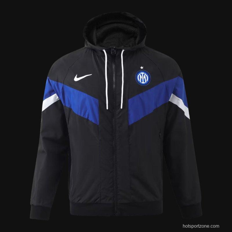 23/24 Inter Milan Black Windbreaker