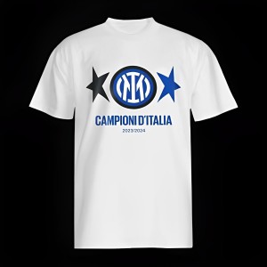 23/24 Inter Milan CAMPIONI D'ITALIA White T-Shirts With Snake Pattern