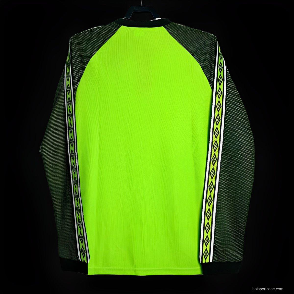 Retro 98/99 Manchester United Goalkeeper Green Long Sleeve Jeresy