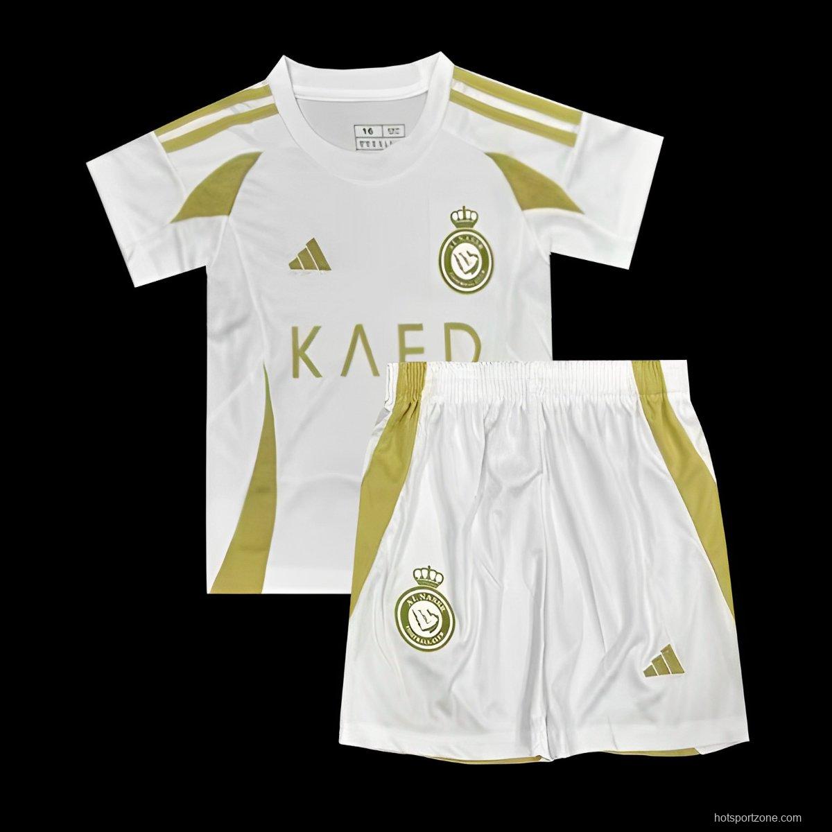 24/25 Kids Al-Nassr Third White Kit