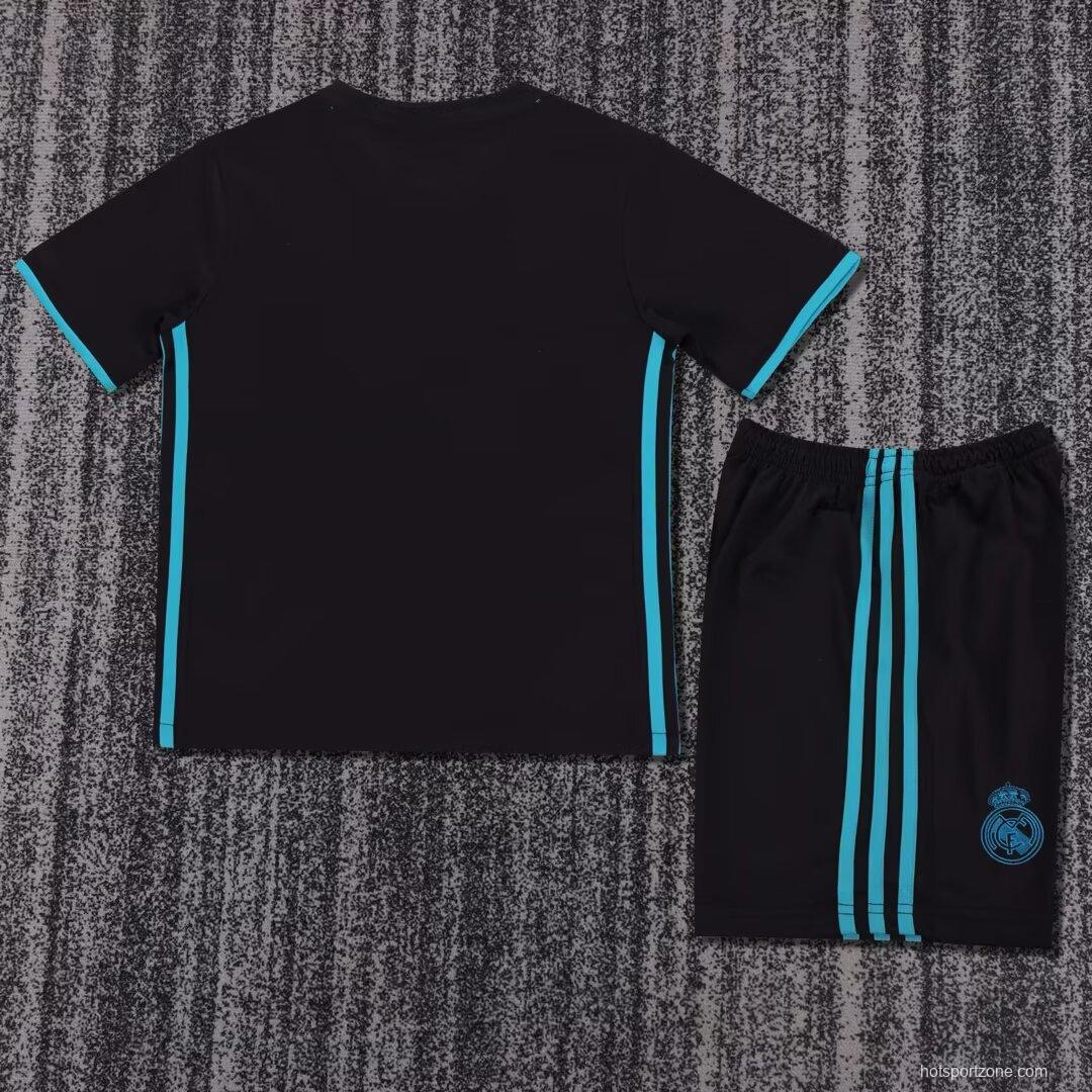 Retro Kids 17/18 Real Madrid Away Black Jersey