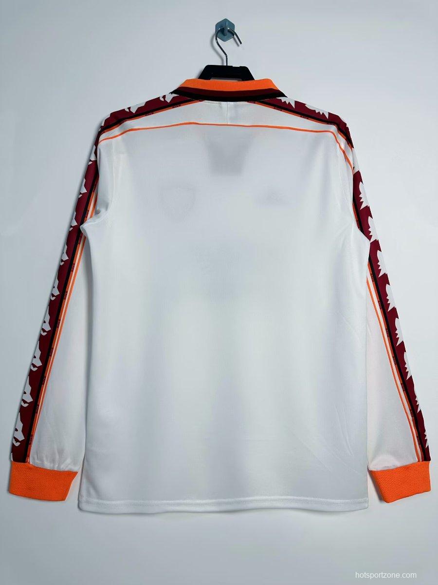 Retro 98/99 Roma Away White  Long Sleeve Jersey