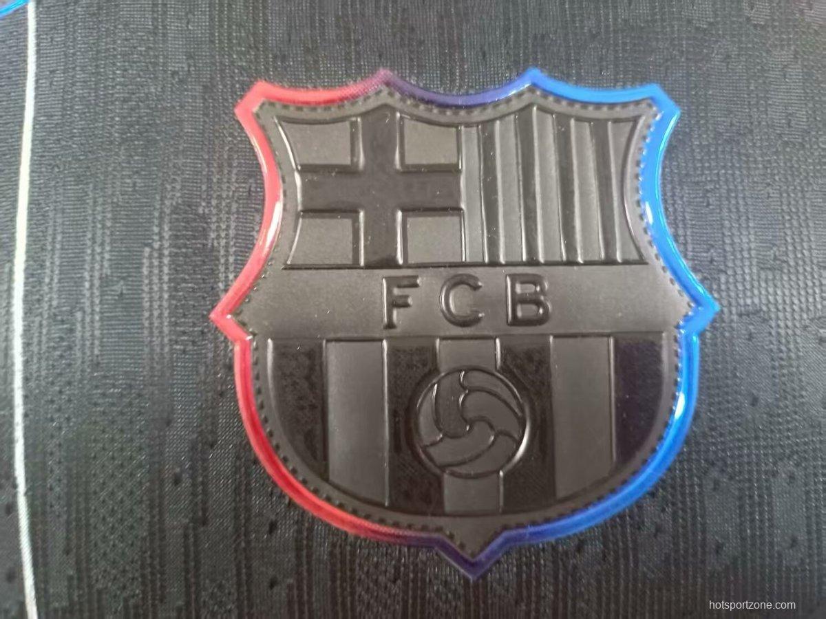 Player Version 25/26 FC Barcelona Black with White Line Pattern Jersey