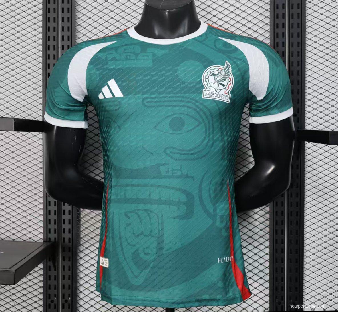 layer Version 2025 Mexico Green with Aztec Serpent Pattern Jersey