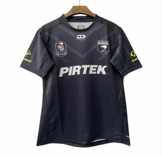 2026 New Zealand Kiwis Alternate Black with Tonal Chevron Pattern Jersey