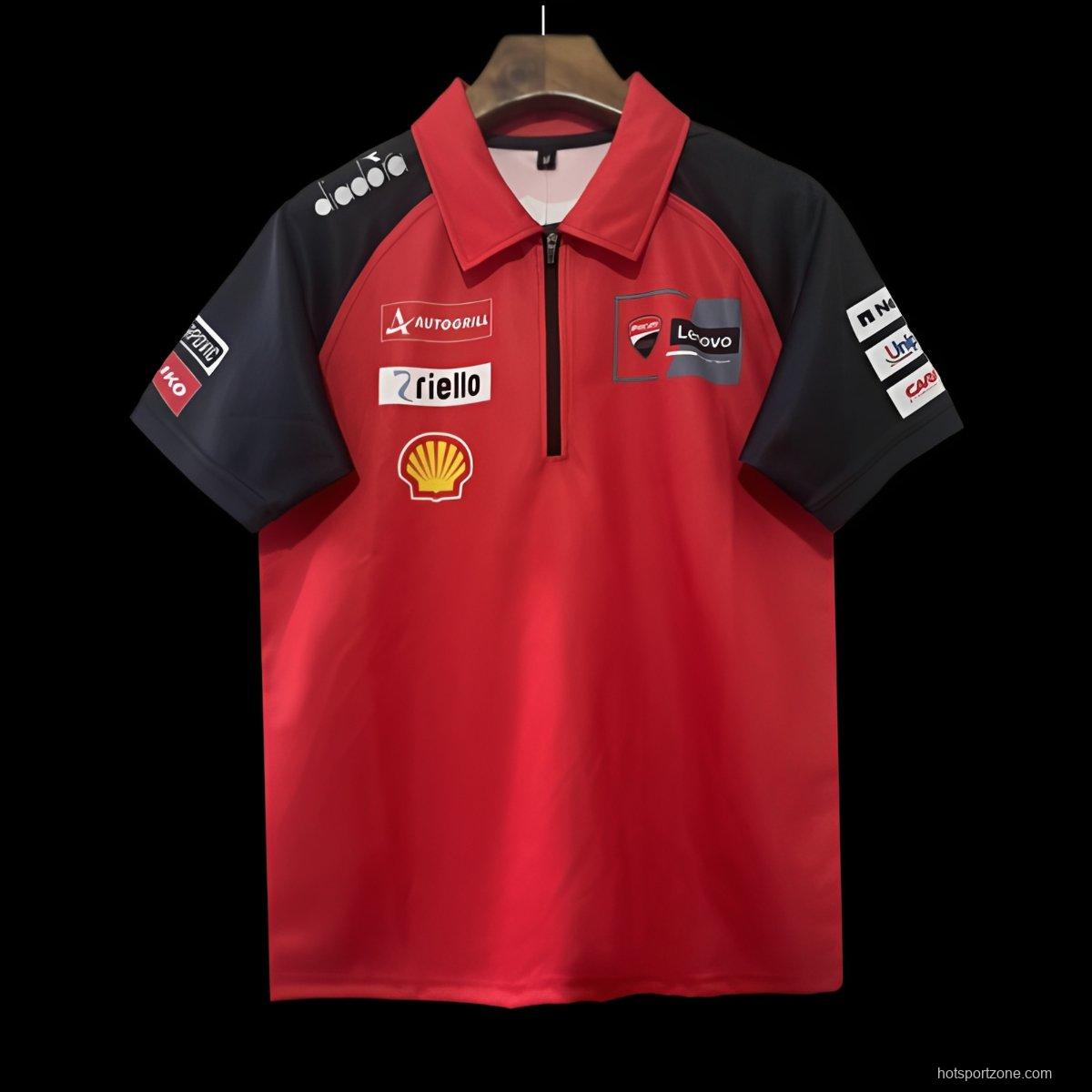 2024 F1  Ducati Corse Red with Black  Sleeves Racing Motorsports Polo
