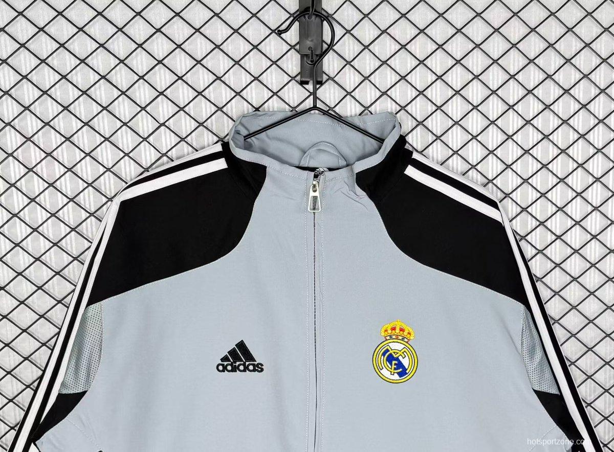 Retro 04/05 Real Madrid Black/Grey Windbreaker