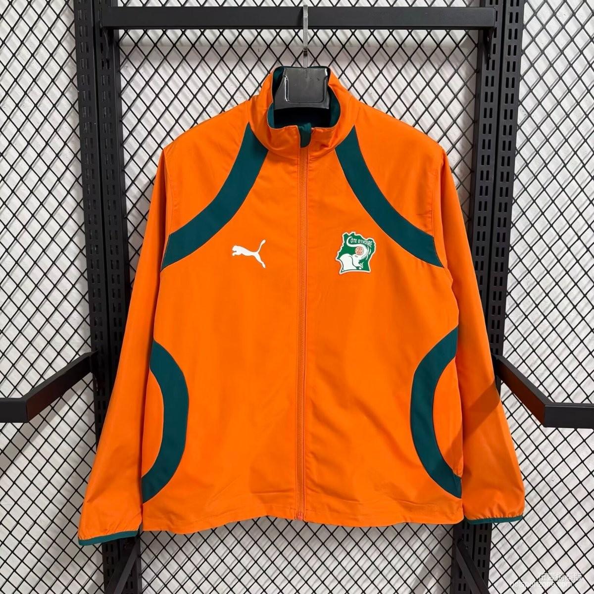 2026 Ivory Costa Orange Full Zipper Windbreaker