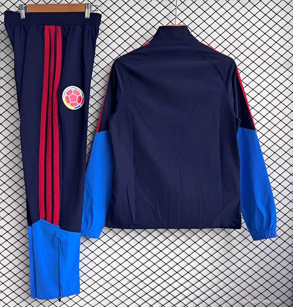 2026 Colombia Navy Full Zipper Windbreaker + Long Pants