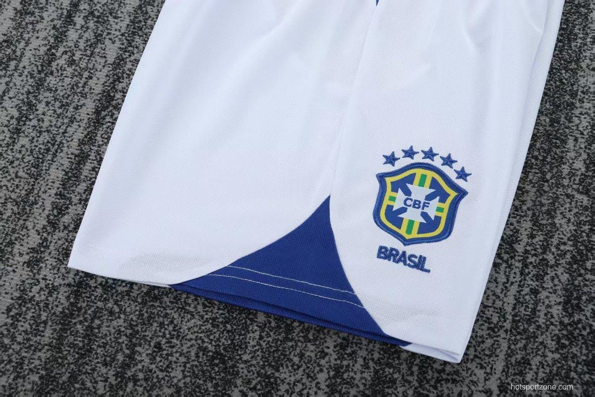 Retro Kids 2004 Brazil Away Blue Jersey