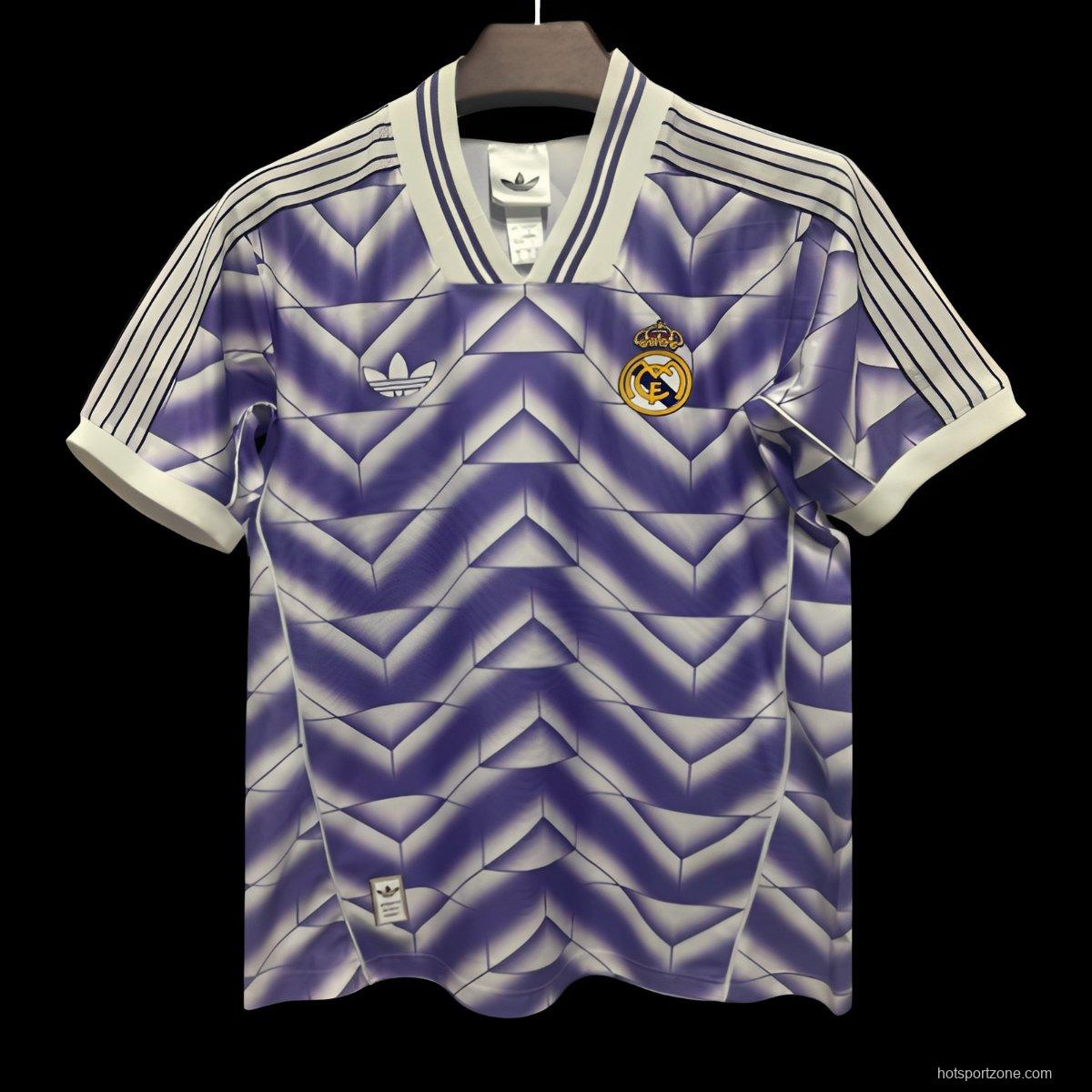 2026 Real Madrid Adidas Terrace Icons Purple Zigzag Jersey