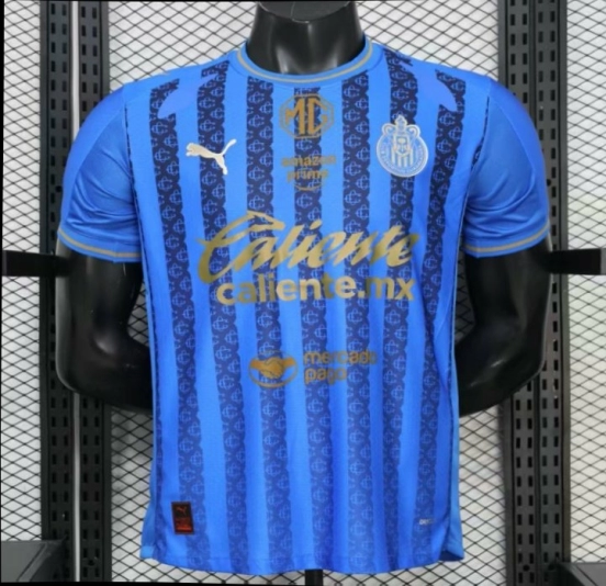 Player Version 26/27 Chivas Guadalajara Away Blue with Dark Stripe Pattern Jersey