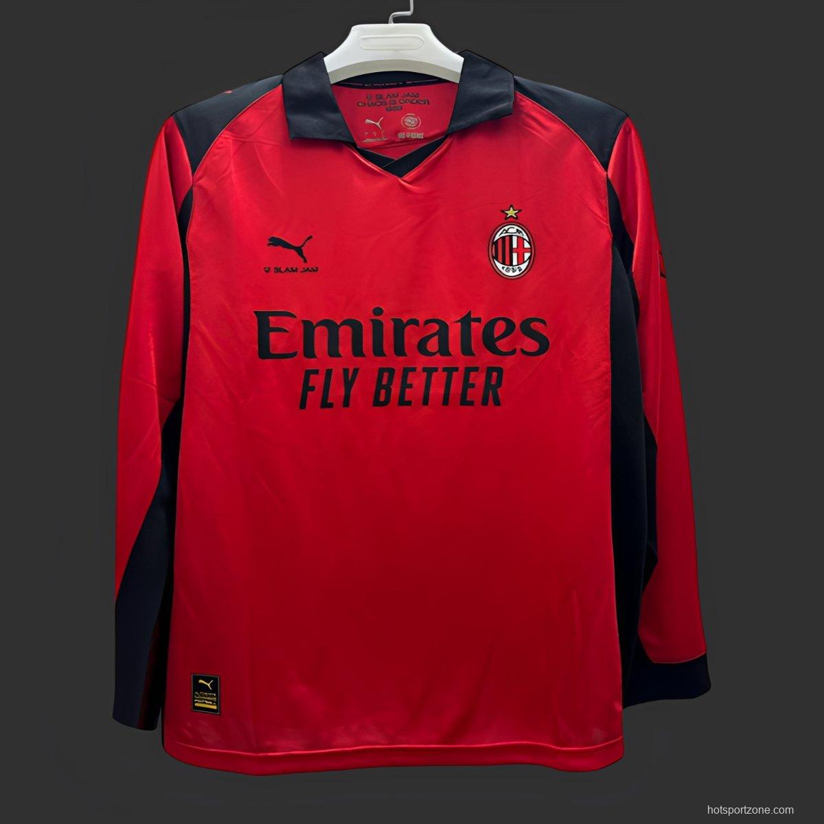 25/26 AC Milan x Slam Jam Limited Edition Long Sleeve Red Forth Jersey