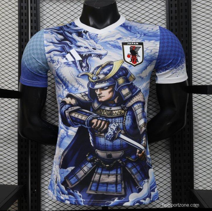 Player Version 2026 Japan Adidas Special Edition "Samurai Blue Dragon" Full Sublimation White Jersey
