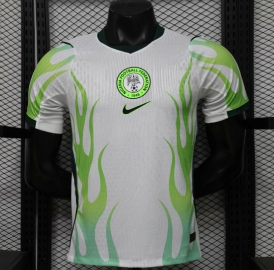 Player Version 2026 Nigeria  White with Green Flame Away Jersey