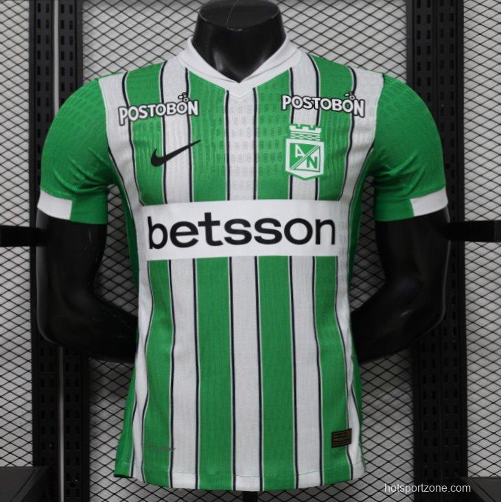 Player Version 26/27 Atlético Nacional Green & White with Vertical Stripe Home Jersey