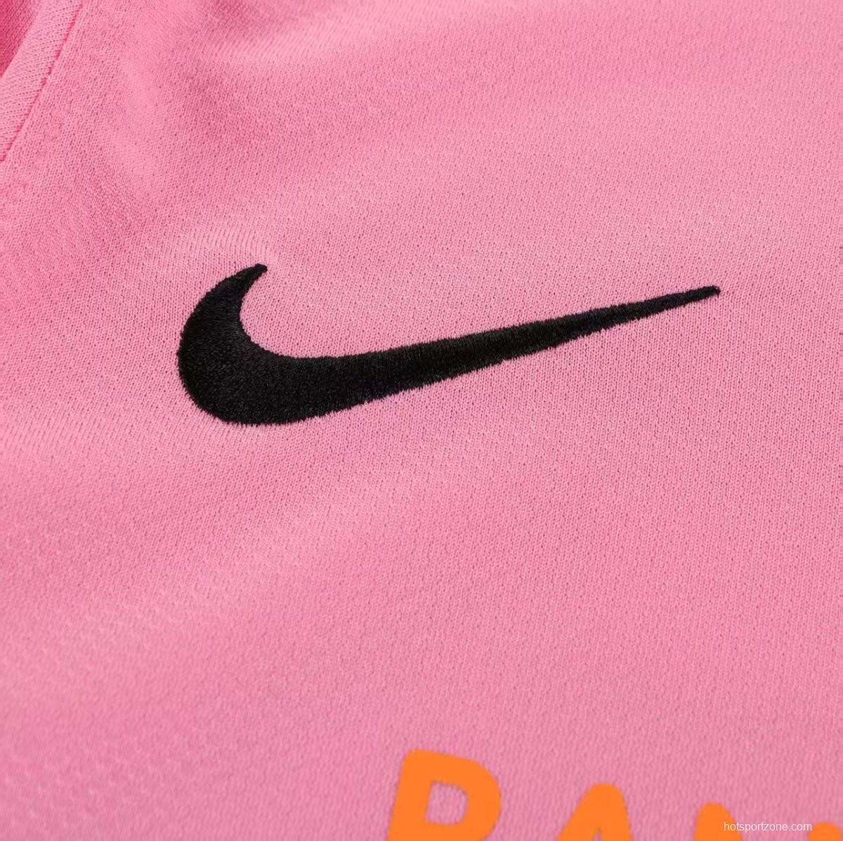 Retro 12/13 Kids Santos Away Pink Long Sleeve Jersey