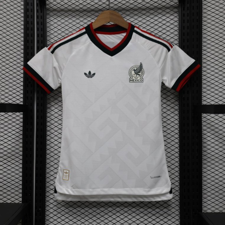 Player Version 2026 Womens Mexico Away White with Geometric Diamond Texture Jersey