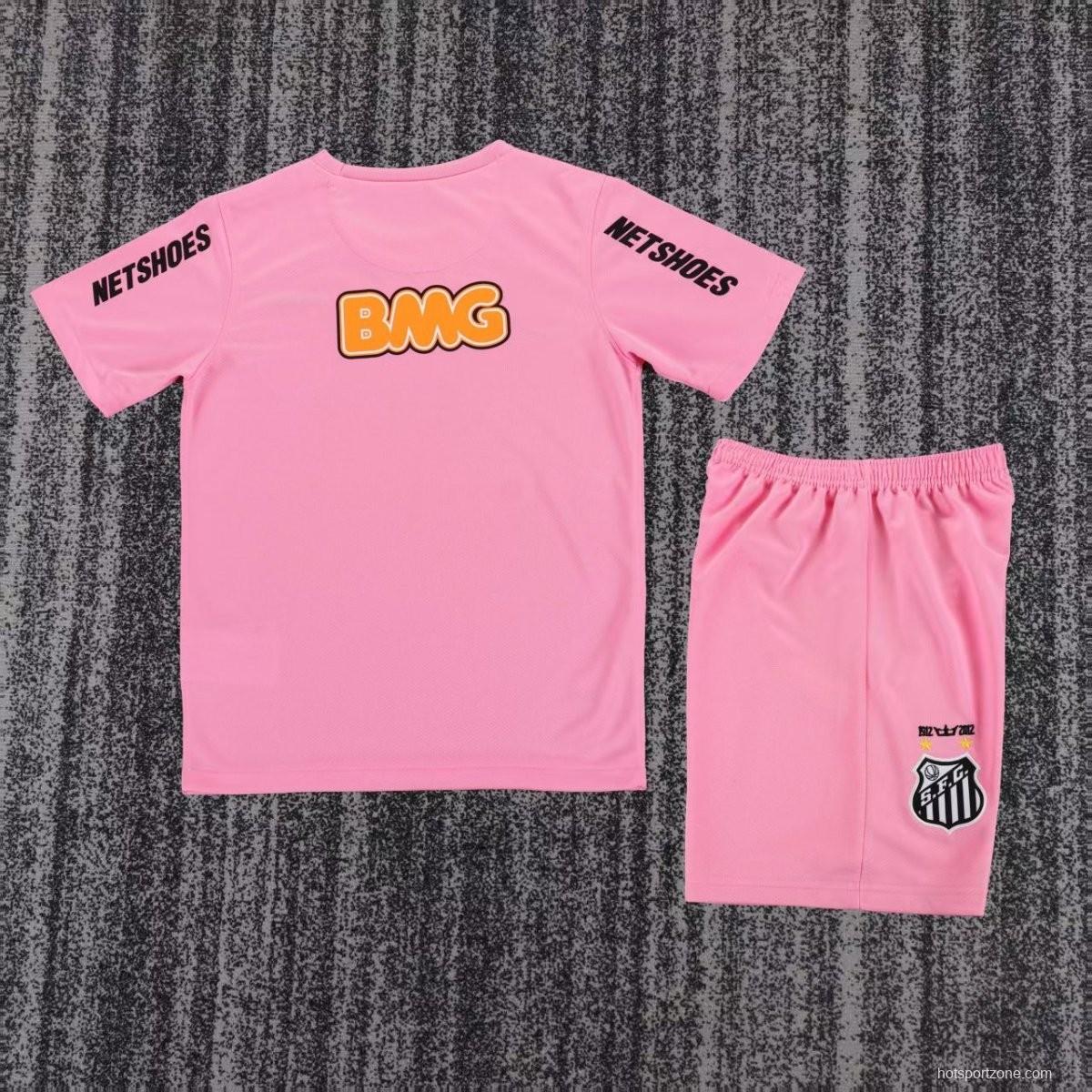 Retro 12/13 Kids Santos Away Pink Jersey