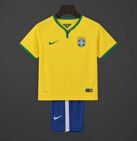 Retro 2014 Kids Brazil Home Jersey