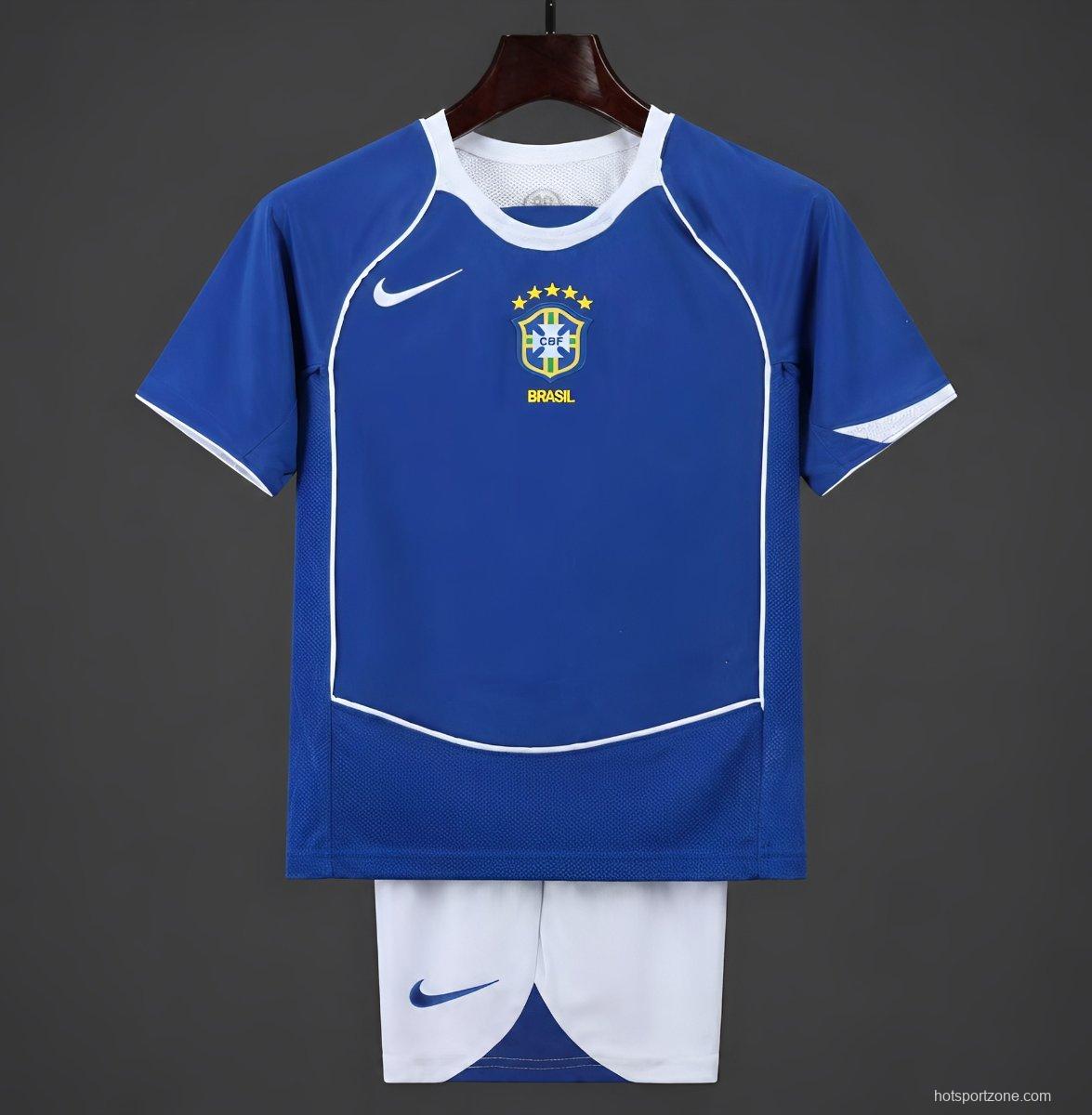 Retro 2004 Kids Brazil Away Jersey