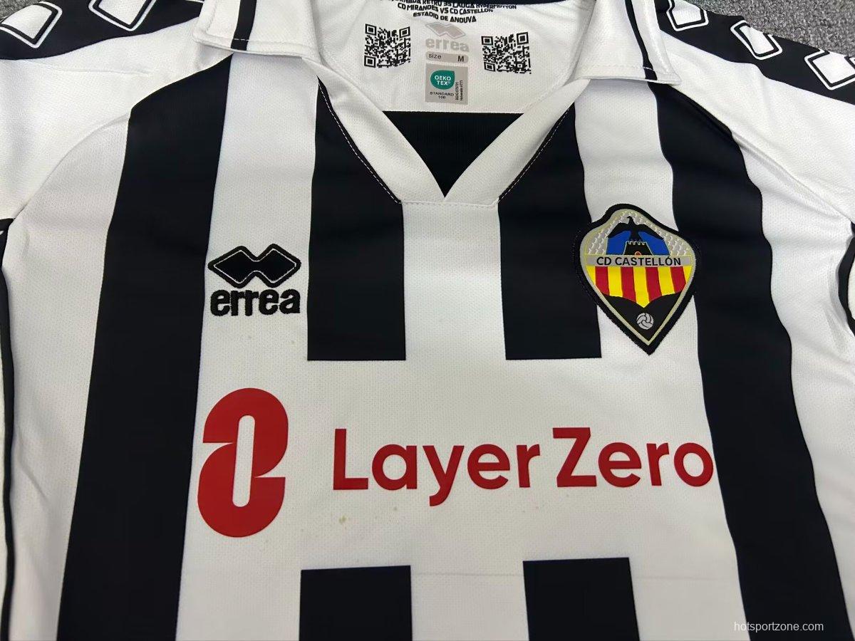25/26 Errea CD Castellón Vintage Black White Home Jersey