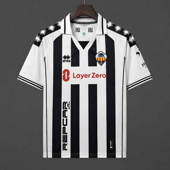 25/26 Errea CD Castellón Vintage Black White Home Jersey