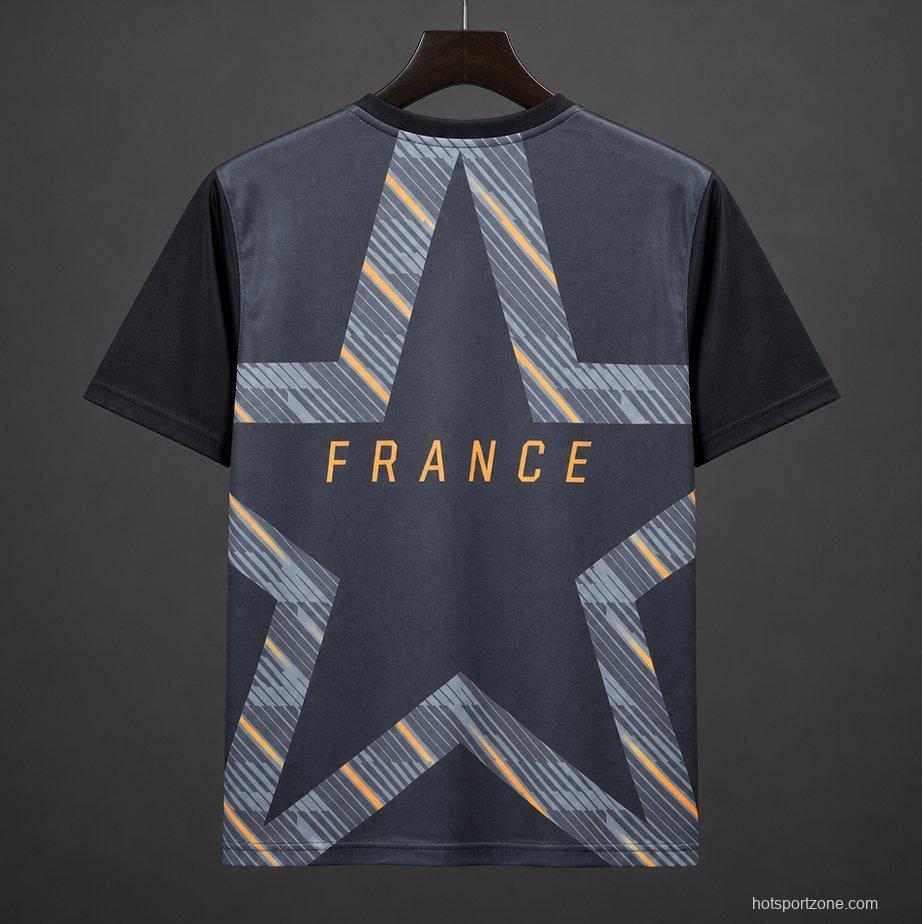 2026 France World Cup Premium Goalkeeper T-Shirt- Black/Orange