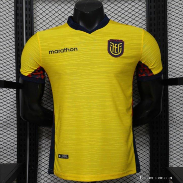 Player Version 2026 Ecuador Yellow with Tonal Wave  Home Jersey