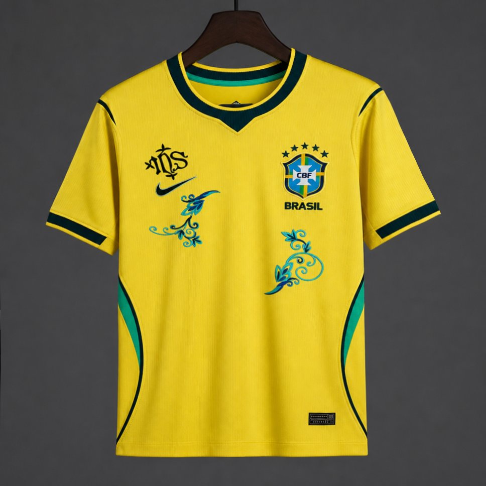 2026 Brazil 2026 Home Yellow/Blue "Floral Edition" Jersey