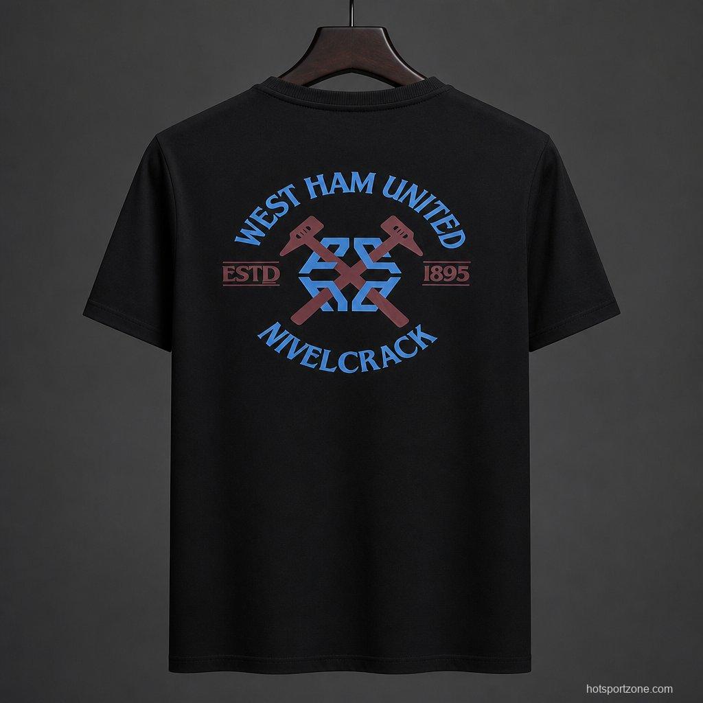 26/27 West Ham United NVLCRK Crest Men's Black Football T-Shirt