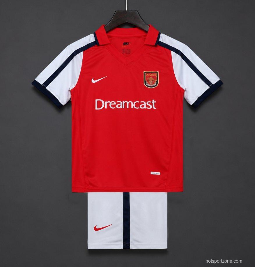 Retro 01/02 Kids Arsenal Red & White Home Jersey