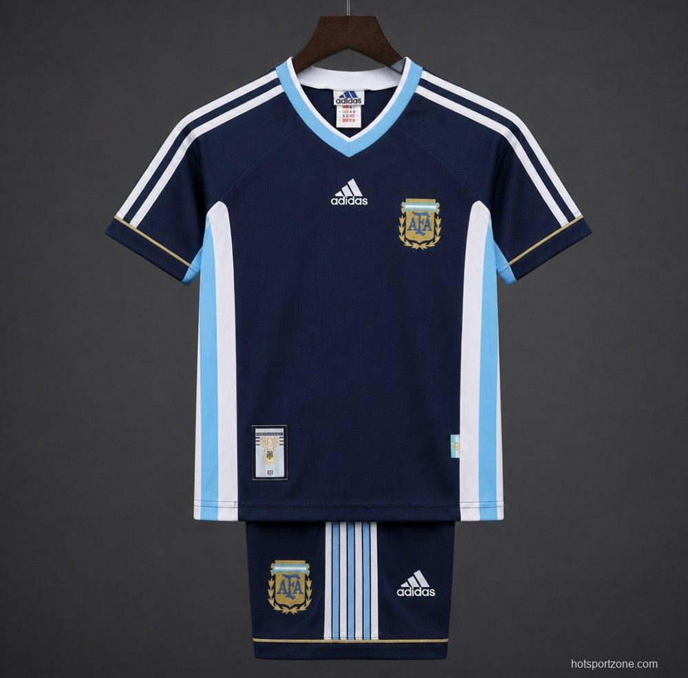 Retro Kids 1998 Argentina Away Jersey