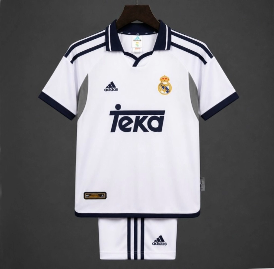 Retro Kids 00/01 Real Madrid Home Jersey