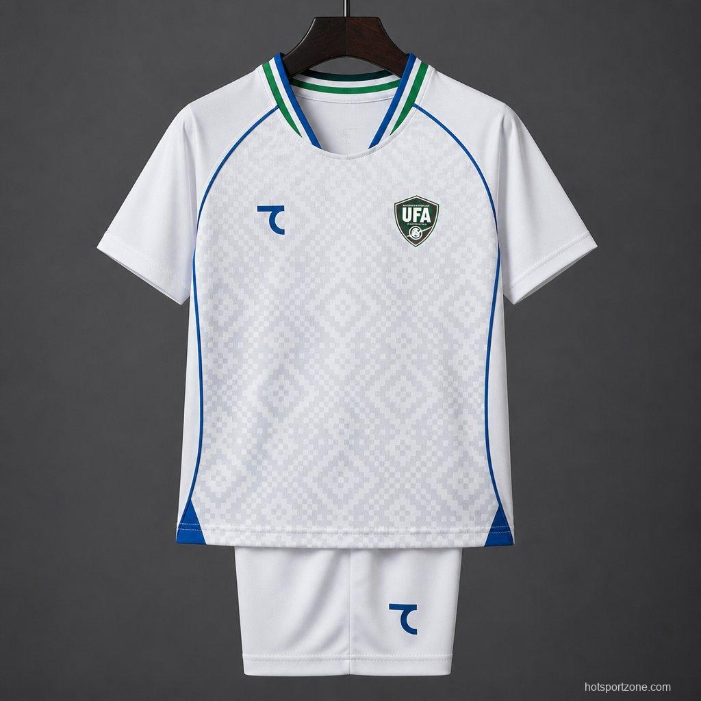 2026 Kids Uzbekistan Away White Jersey