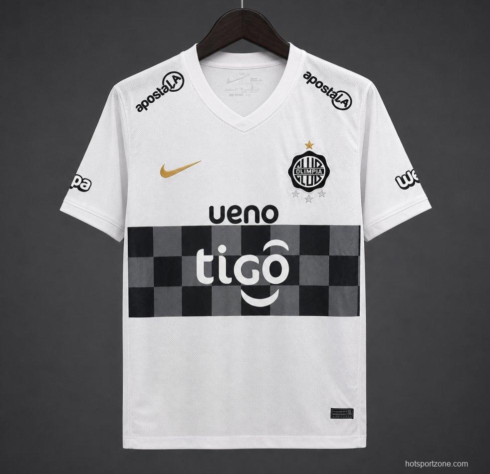 26/27 Olimpia Home White with Black Checkered Panel Jersey