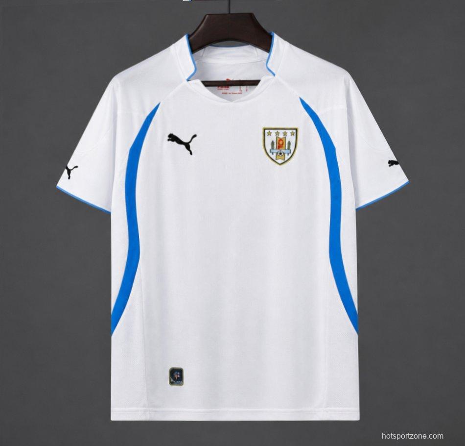 Retro 2010 Uruguay Away White Jersey