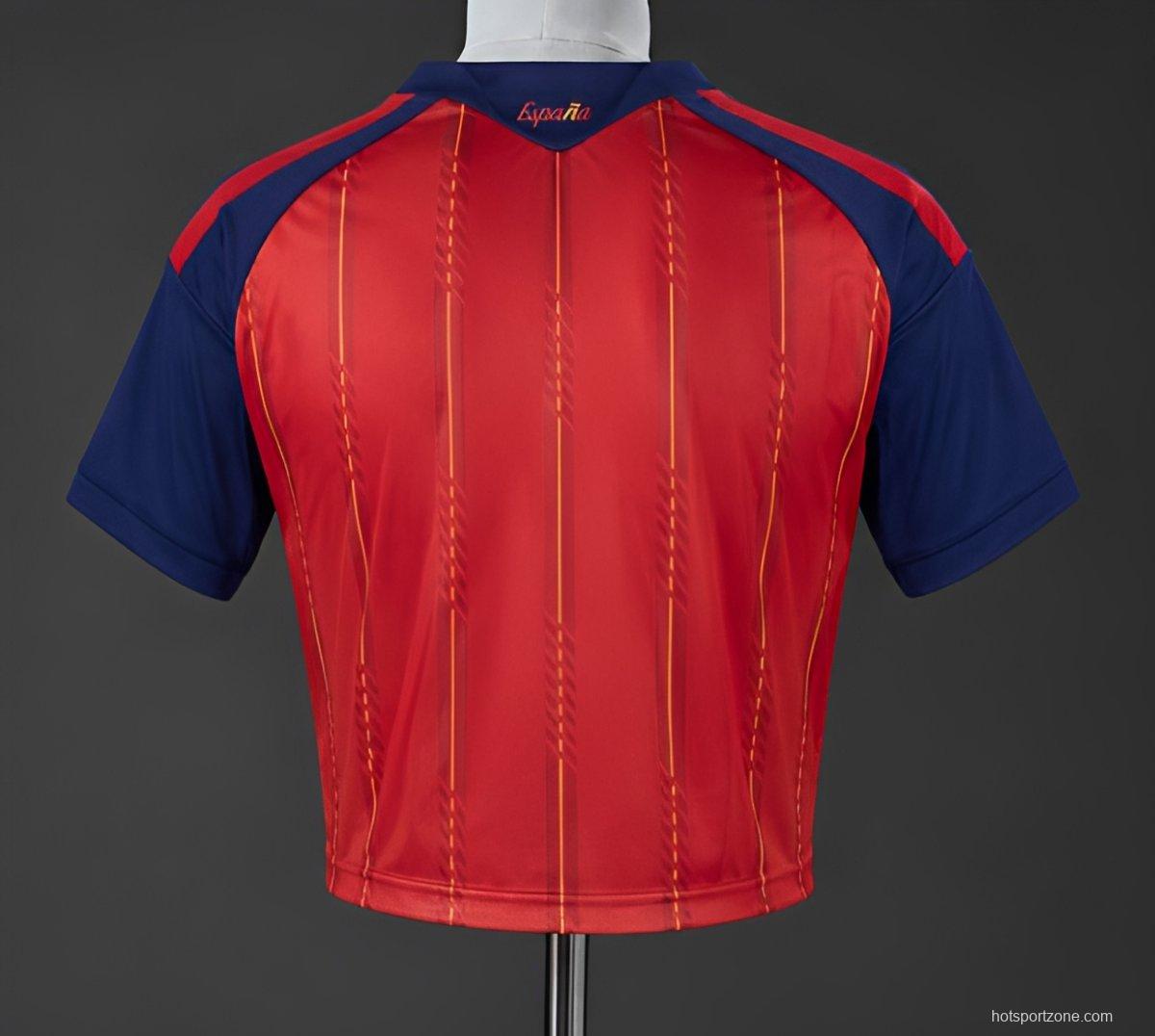 2026 Spain Home Women's Crop Top Style Jersey