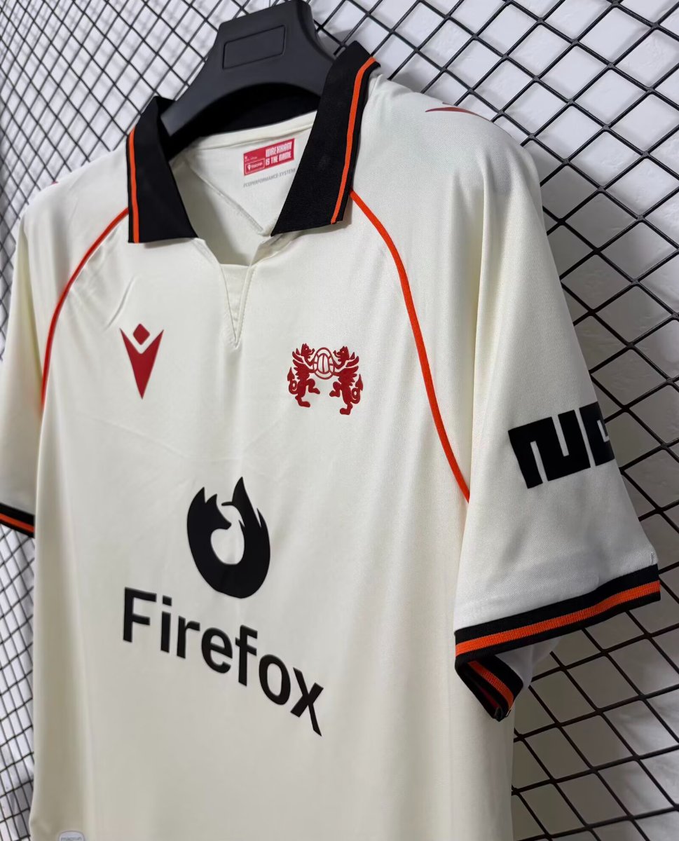 26/27 Wrexham AFC Away Cream Polo Collar  Jersey