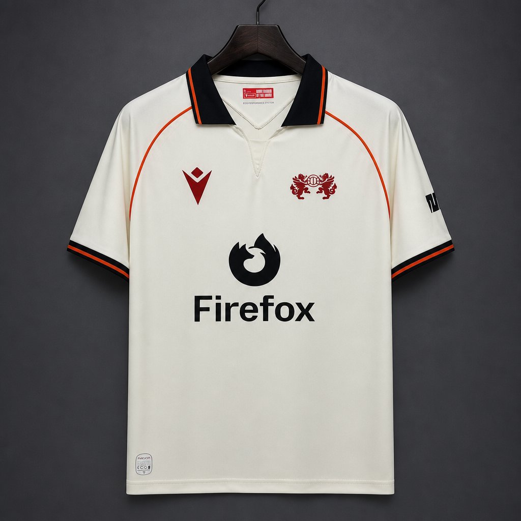 26/27 Wrexham AFC Away Cream Polo Collar  Jersey