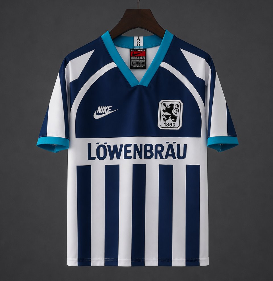 Retro 1996/97 TSV 1860 Munich Away Navy & White Jersey