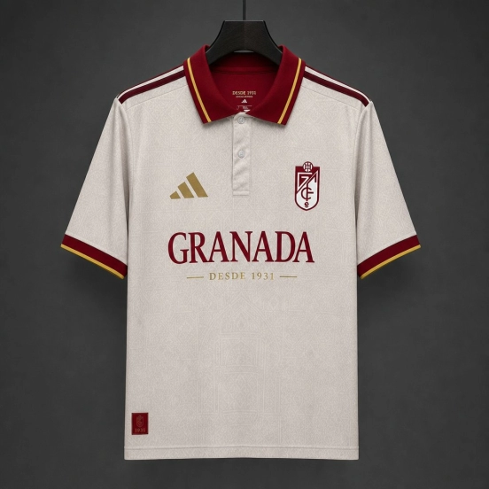 26/27 Granada CF 95th Anniversary Special Edition Off White Polo Jersey