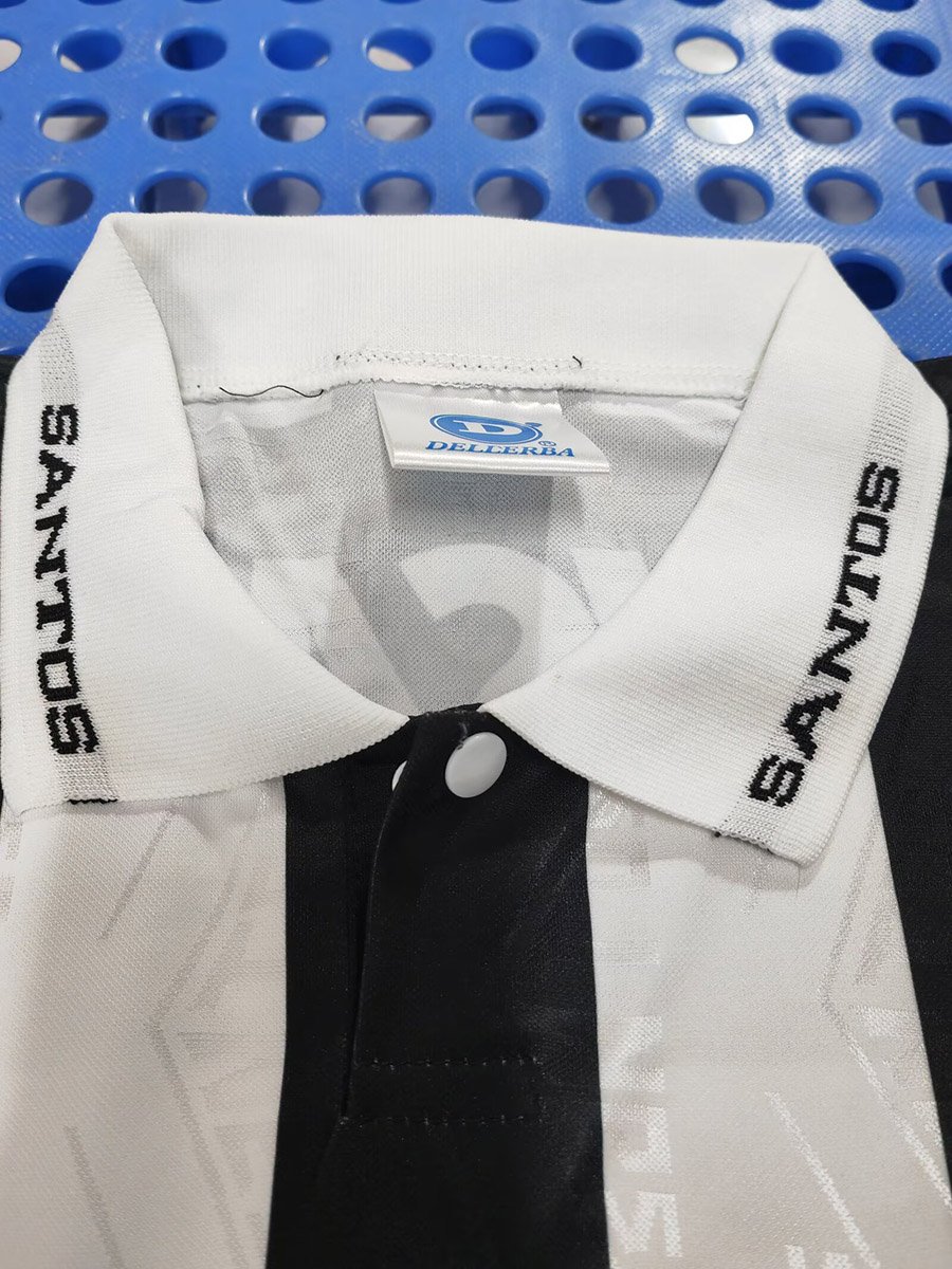 Retro 1994 Santos Away White Black Jersey